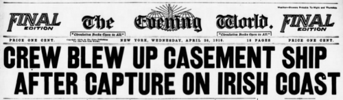 Easter Rising, Casement Captured, NY Evening World, Apr 26, 1916.png