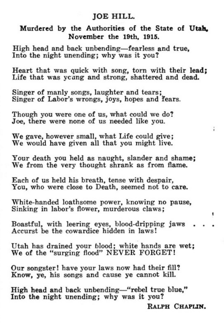Joe Hill Memorial Edition, LRSB, Poem by RC, March 1916.png